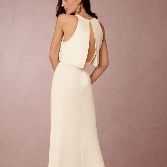 BHLDN Jill Stuart Iva Maxi Crepe Gown 12 14 Sample